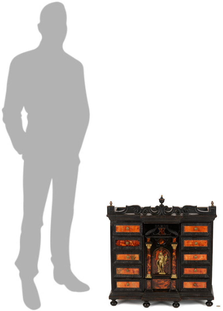 Lot 272: Tortoise and Ormolu Vargueno Cabinet, Baroque Style