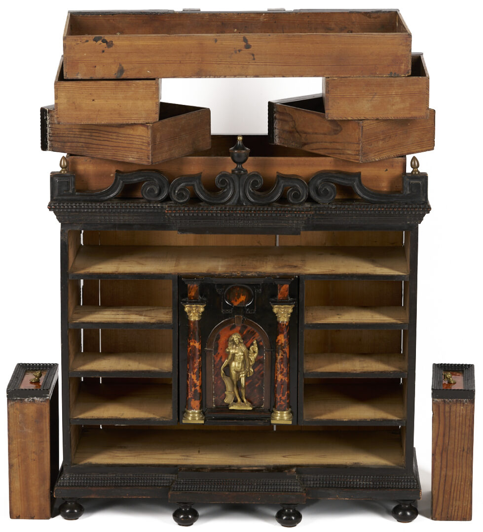 Lot 272: Tortoise and Ormolu Vargueno Cabinet, Baroque Style