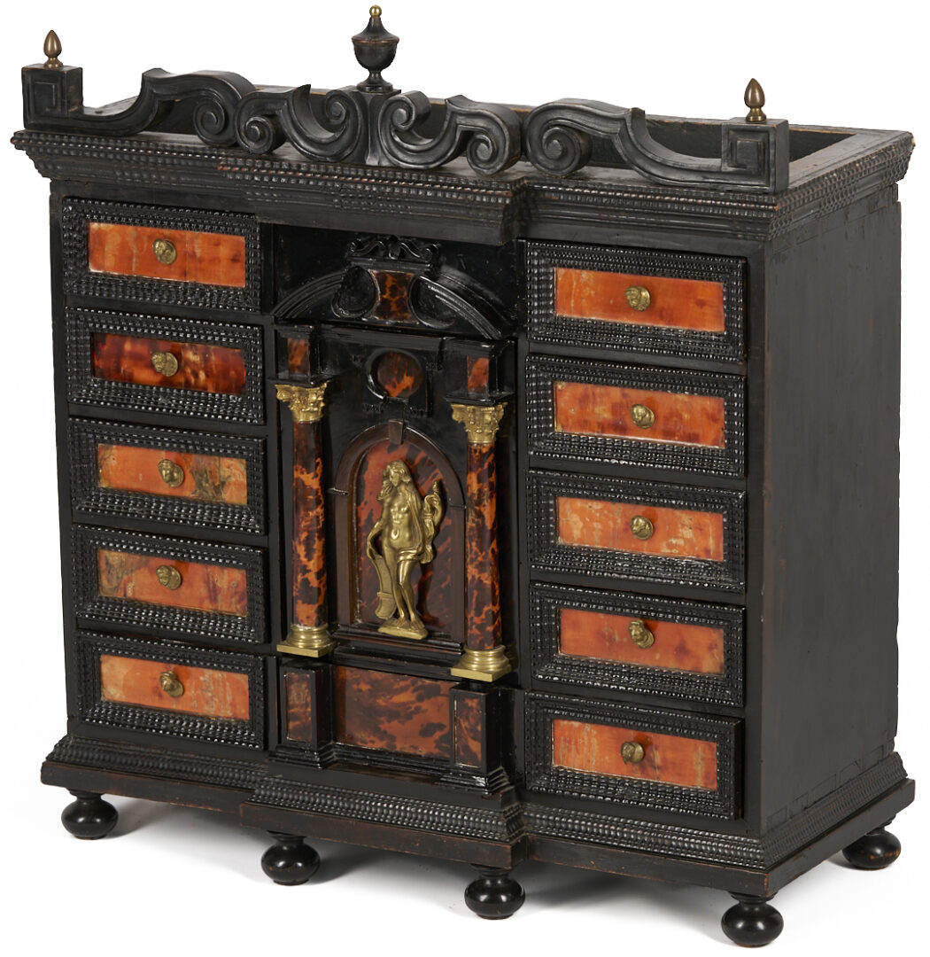 Lot 272: Tortoise and Ormolu Vargueno Cabinet, Baroque Style
