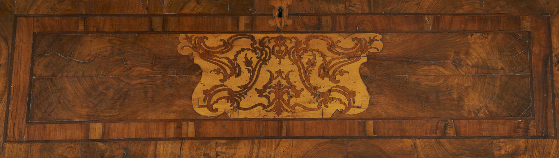 Lot 274: Italian Inlaid Walnut Serpentine Writing Bureau