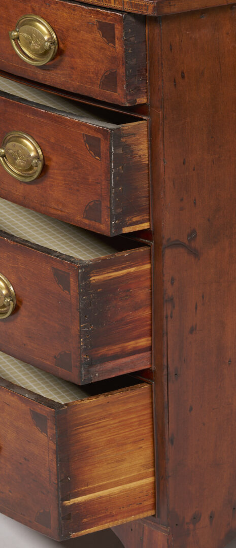 Lot 281: American Federal Inlaid Bowfront Chest of Drawers