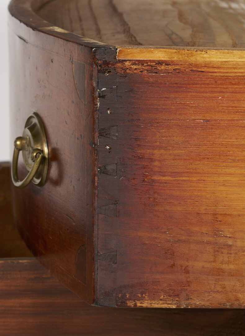 Lot 281: American Federal Inlaid Bowfront Chest of Drawers