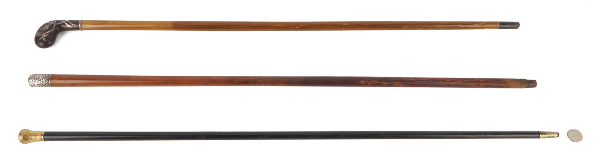 Lot 283: Three Walking Sticks or Canes, 19th C.
