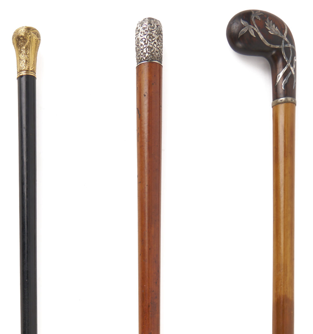 Lot 283: Three Walking Sticks or Canes, 19th C.