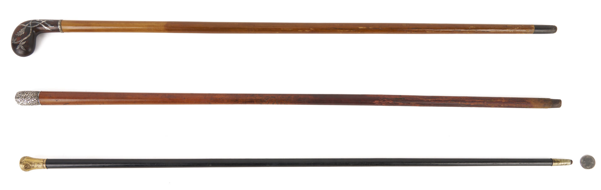 Lot 283: Three Walking Sticks or Canes, 19th C.