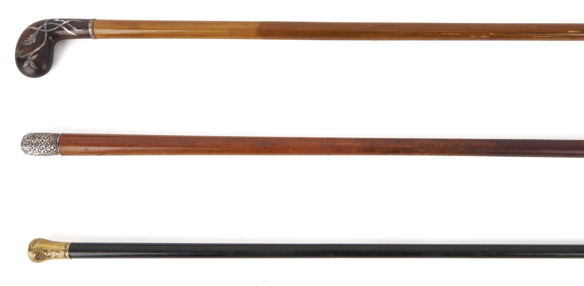 Lot 283: Three Walking Sticks or Canes, 19th C.