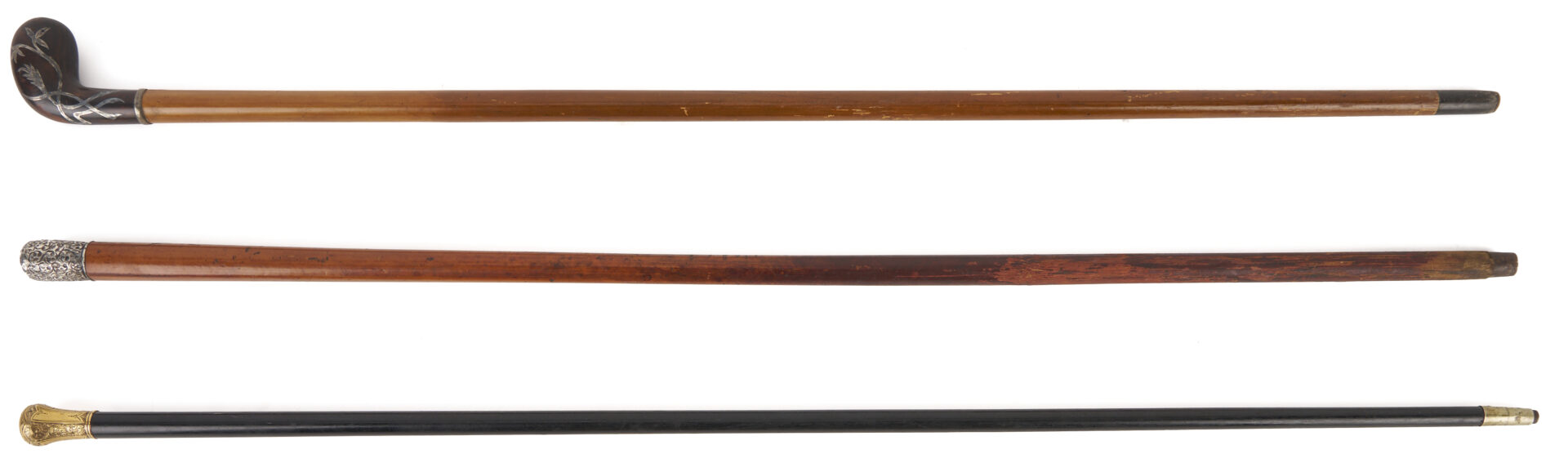 Lot 283: Three Walking Sticks or Canes, 19th C.