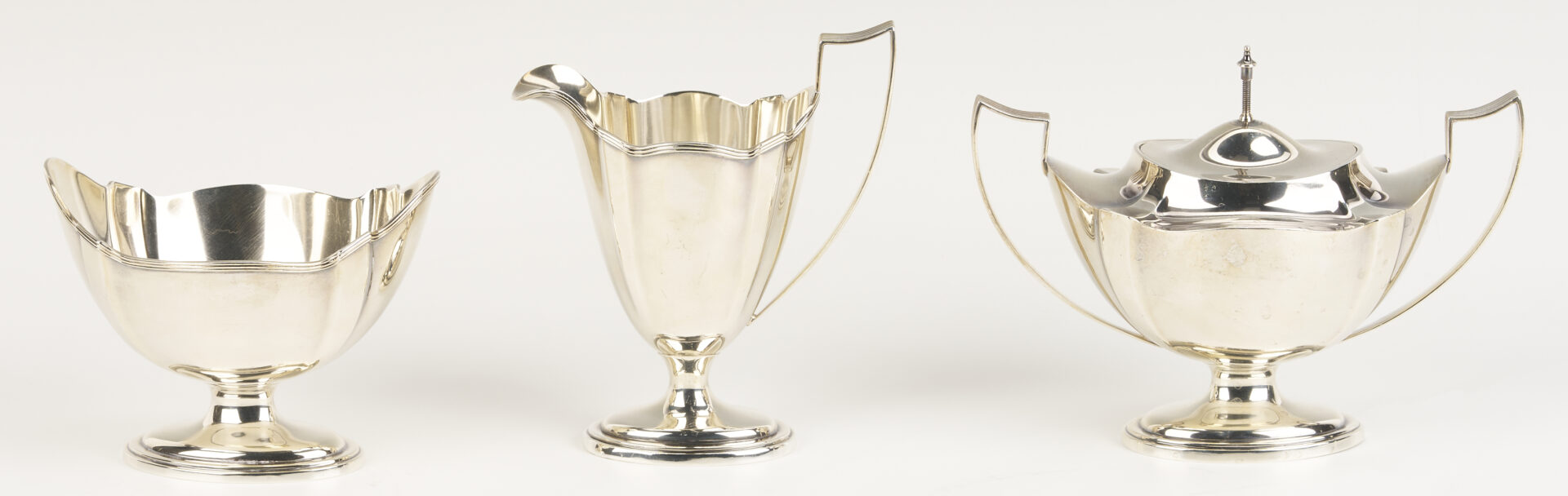 Lot 284: 6 Pc. Gorham Plymouth Sterling Tea Set & S/P tray