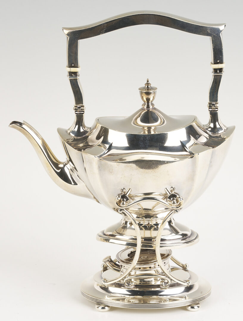 Lot 284: 6 Pc. Gorham Plymouth Sterling Tea Set & S/P tray