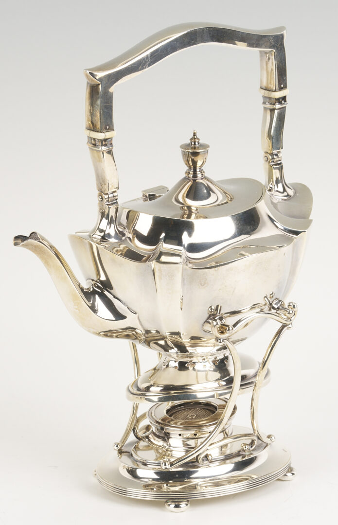 Lot 284: 6 Pc. Gorham Plymouth Sterling Tea Set & S/P tray