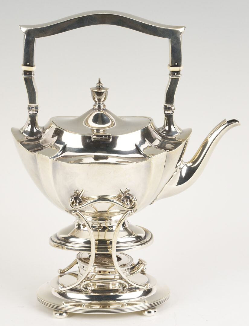 Lot 284: 6 Pc. Gorham Plymouth Sterling Tea Set & S/P tray