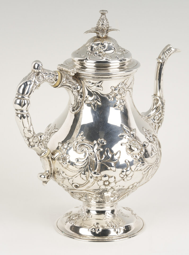 Lot 288: 3 Pc A.G. Schulz & Co Sterling Repousse Tea Set