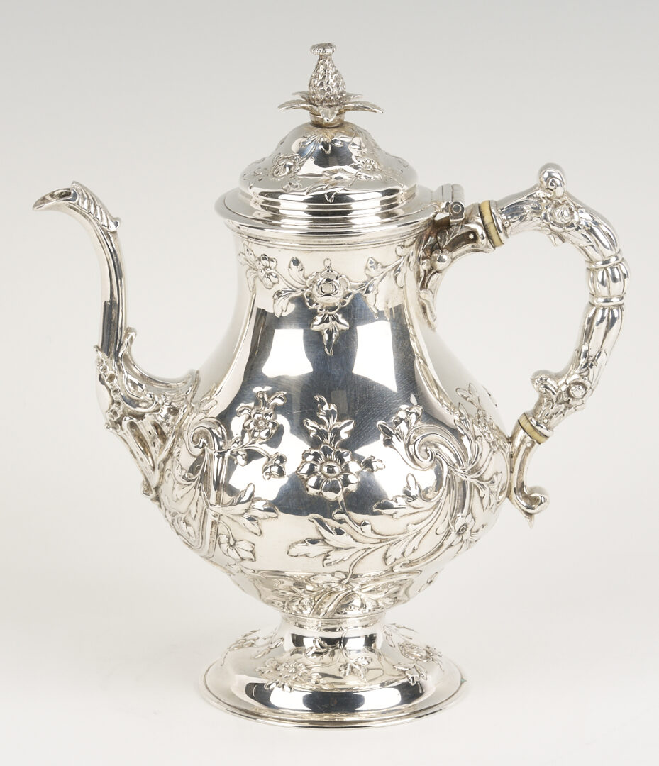 Lot 288: 3 Pc A.G. Schulz & Co Sterling Repousse Tea Set