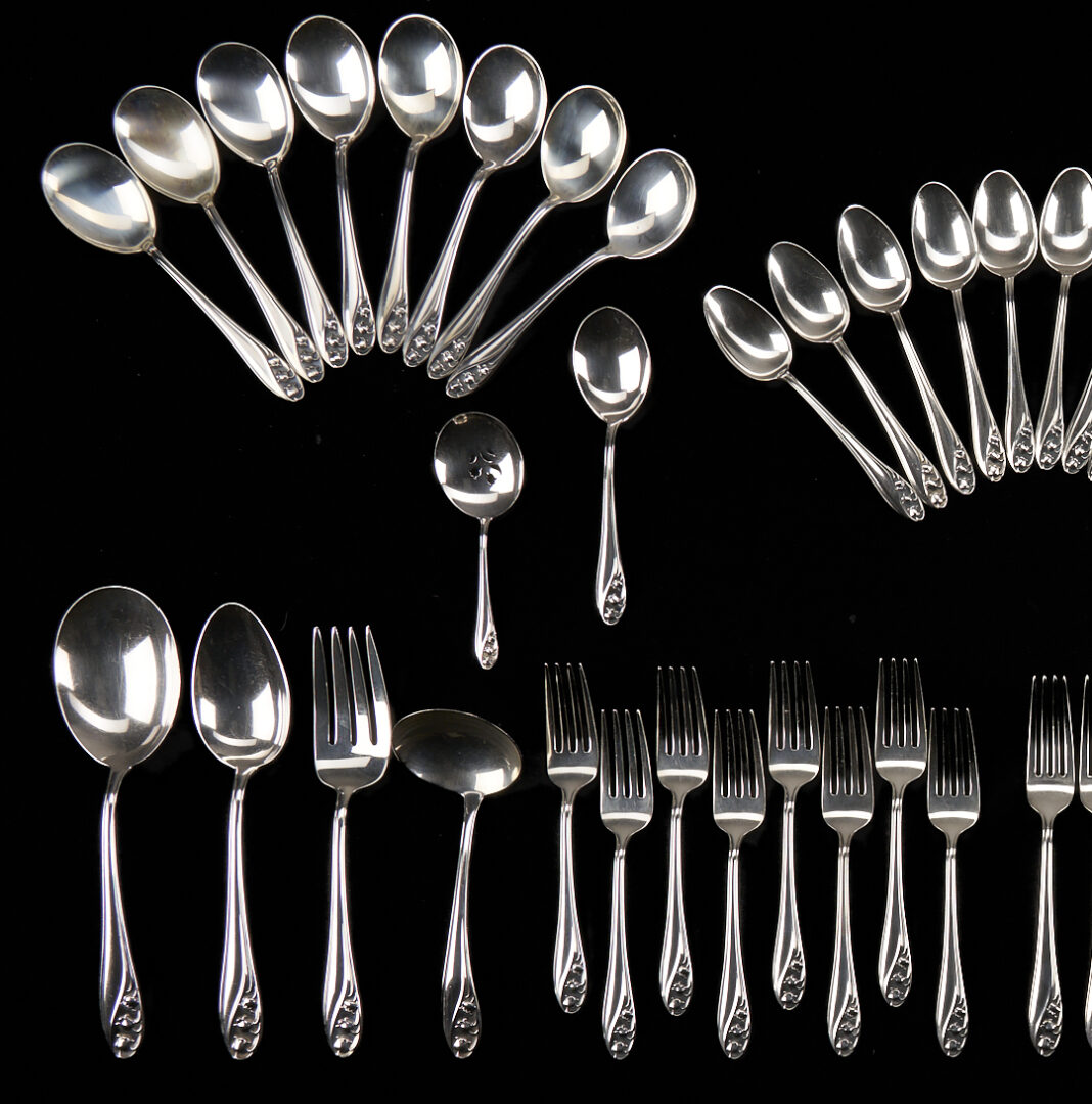 Lot 290: 65 Pcs. Gorham Lily of the Valley Sterling Flatware