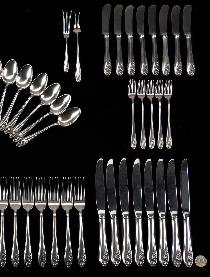 Lot 290: 65 Pcs. Gorham Lily of the Valley Sterling Flatware
