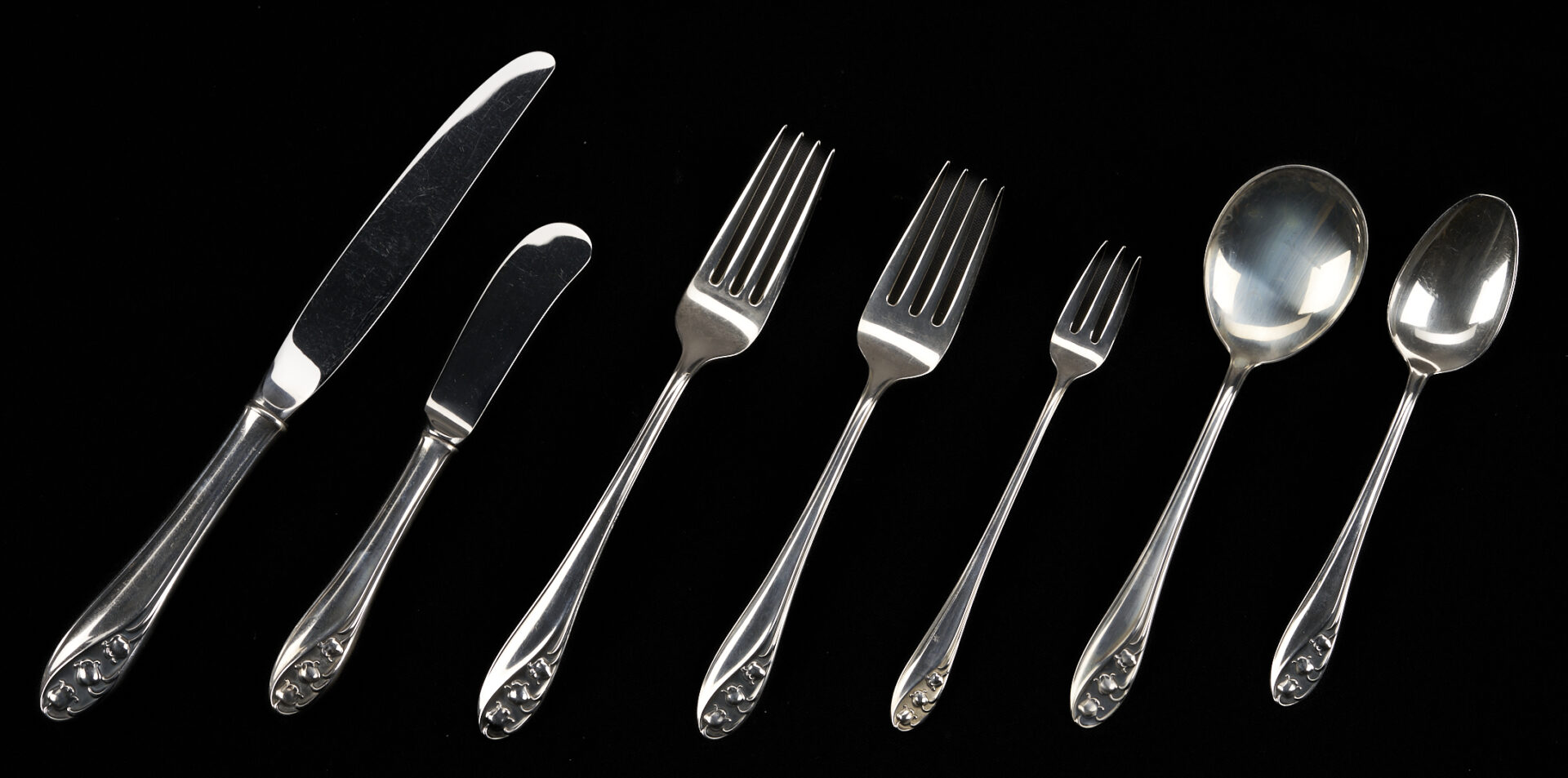 Lot 290: 65 Pcs. Gorham Lily of the Valley Sterling Flatware