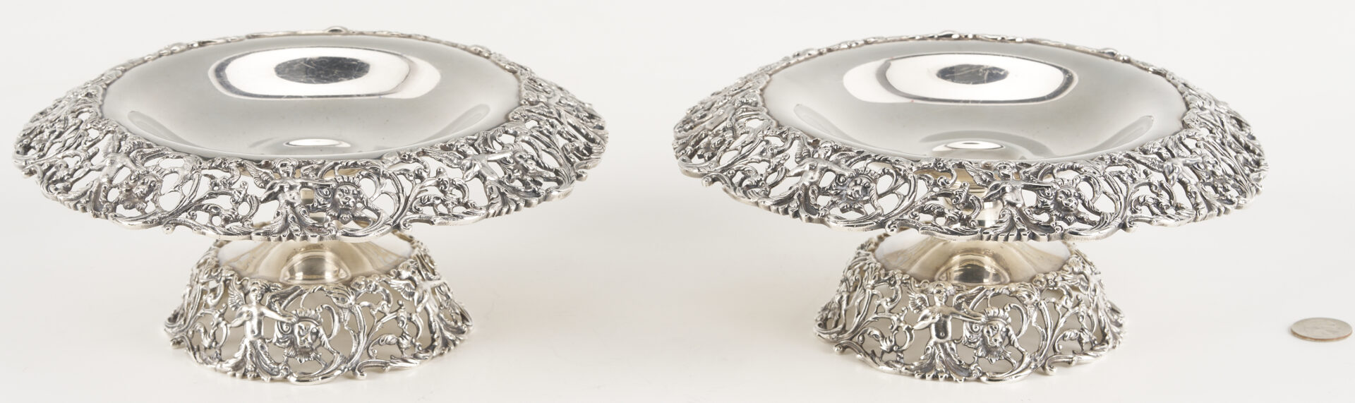 Lot 293: Pair of Durham Sterling Silver Tazzas