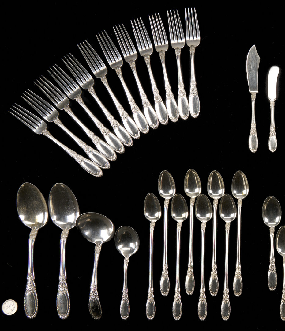 Lot 295: 61 pcs. Towle Old Mirror Sterling Flatware