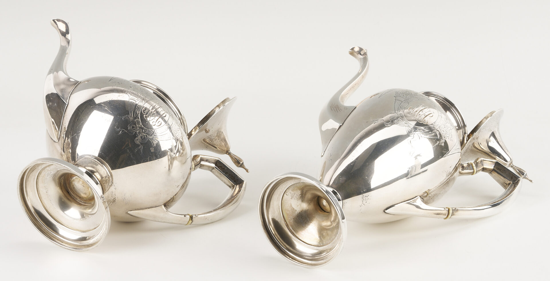 Lot 296: International Sterling 4 pc Tea Set and S/P Gallery Tray