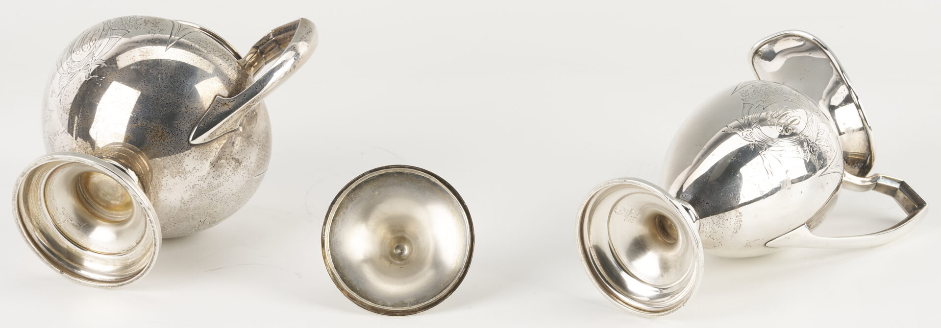 Lot 296: International Sterling 4 pc Tea Set and S/P Gallery Tray