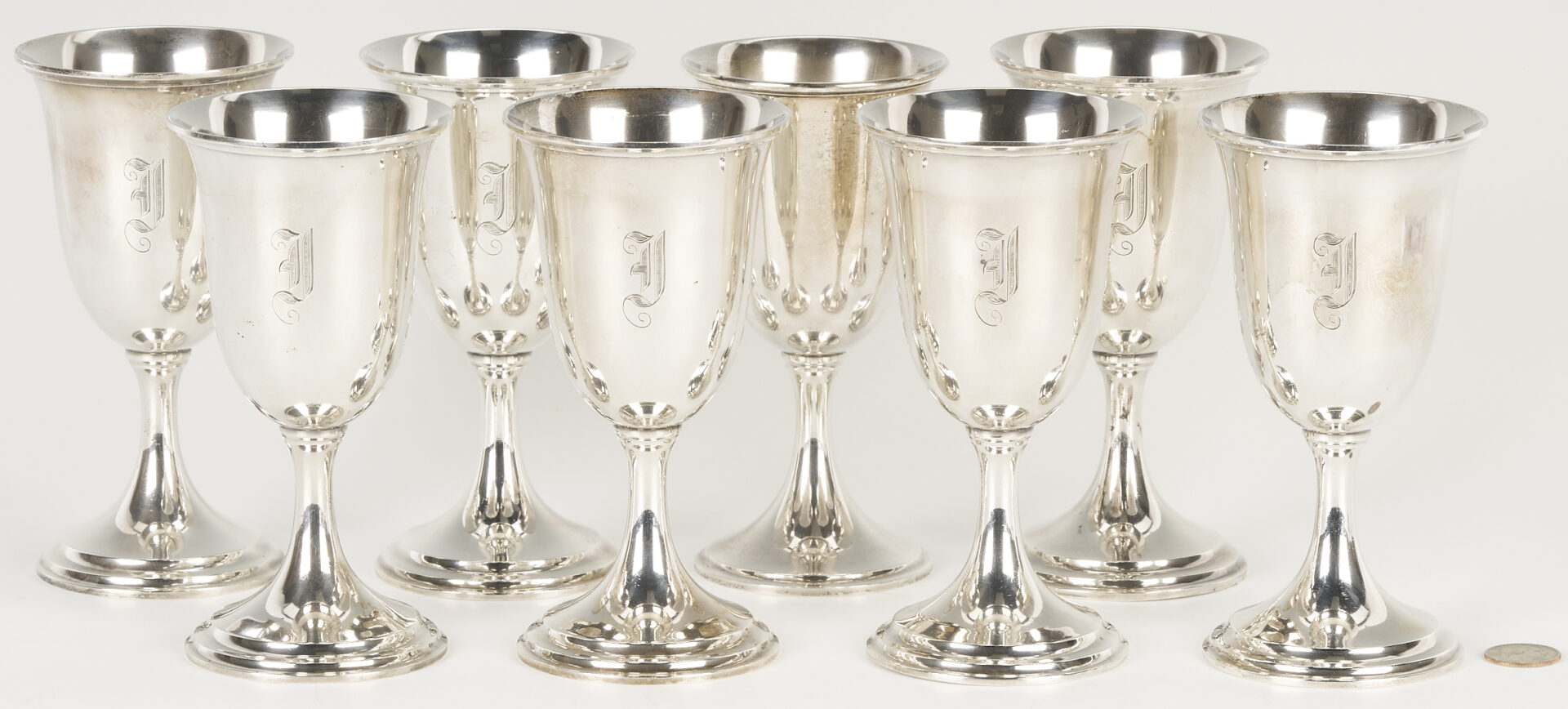 Lot 297: 8 S. Kirk & Son Sterling Silver Goblets