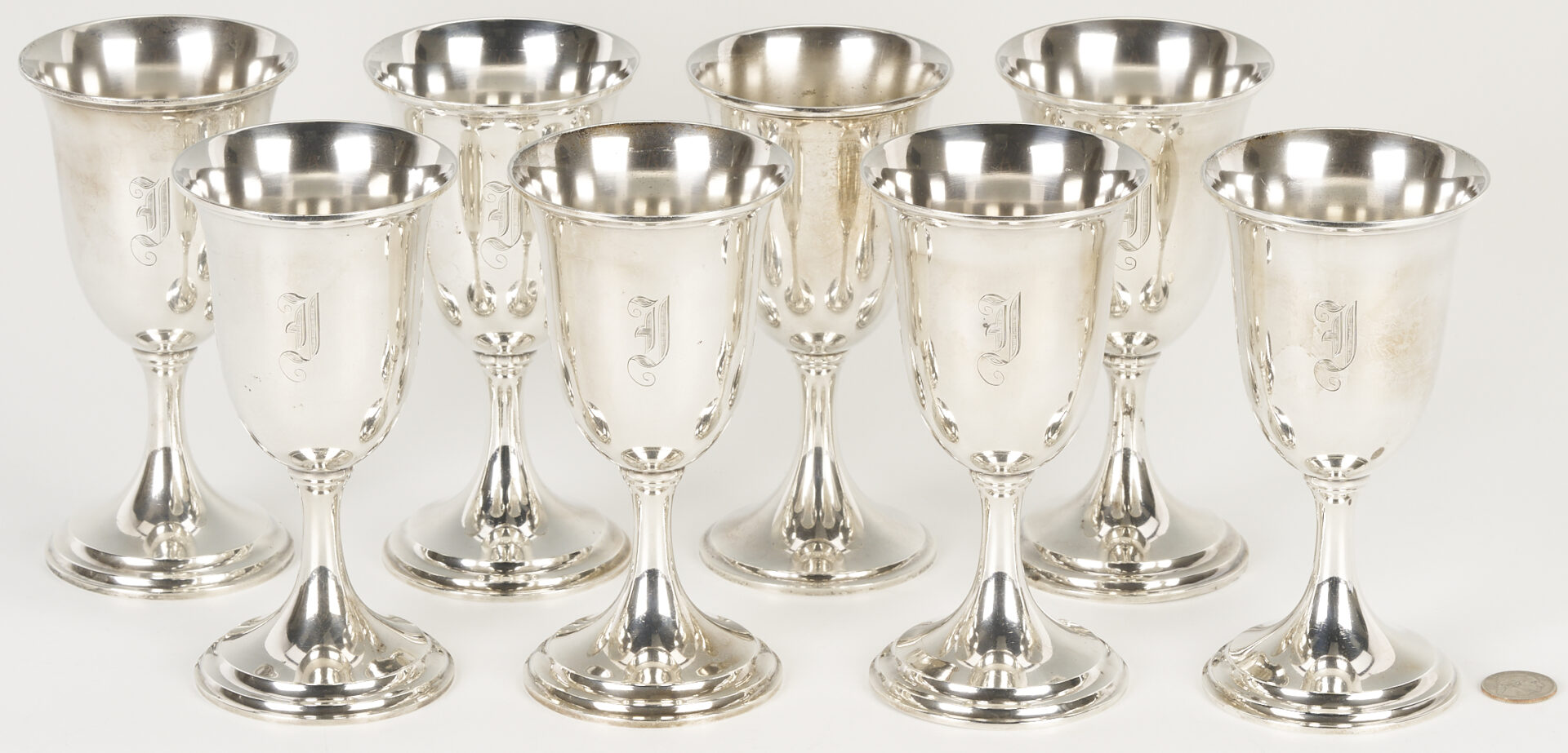 Lot 297: 8 S. Kirk & Son Sterling Silver Goblets