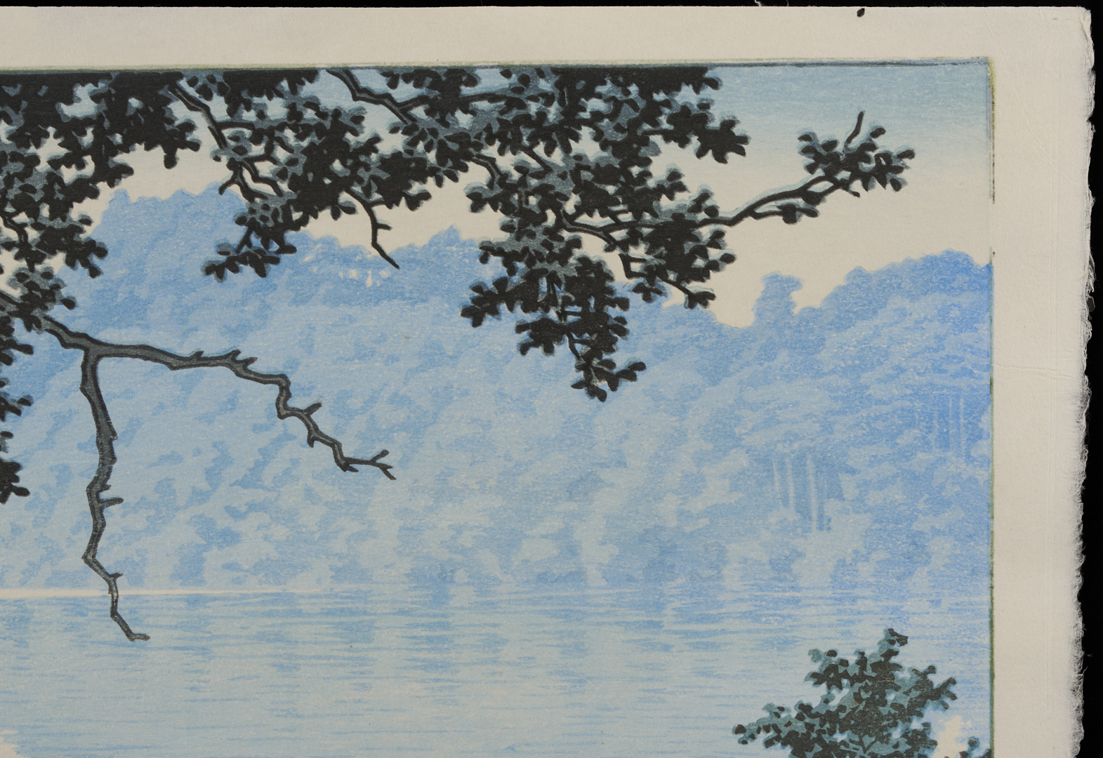 Lot 29: Hasui Japanese Woodblock Print, Lake Matsubara in Shinano Province