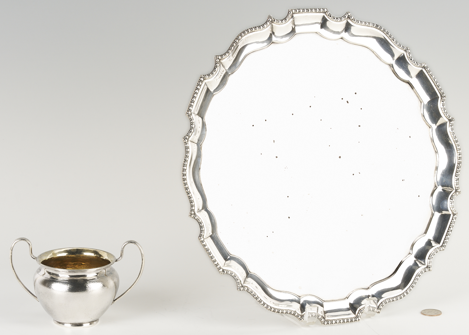 Lot 2: Chinese Export Silver Tray and Creamer