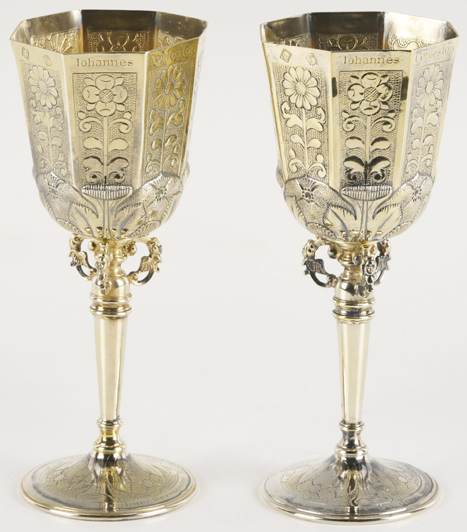 Lot 303: 2 Sterling Goblets, 17th C. Copleston Cup Replicas