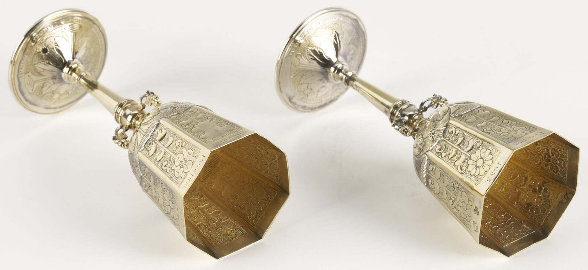 Lot 303: 2 Sterling Goblets, 17th C. Copleston Cup Replicas