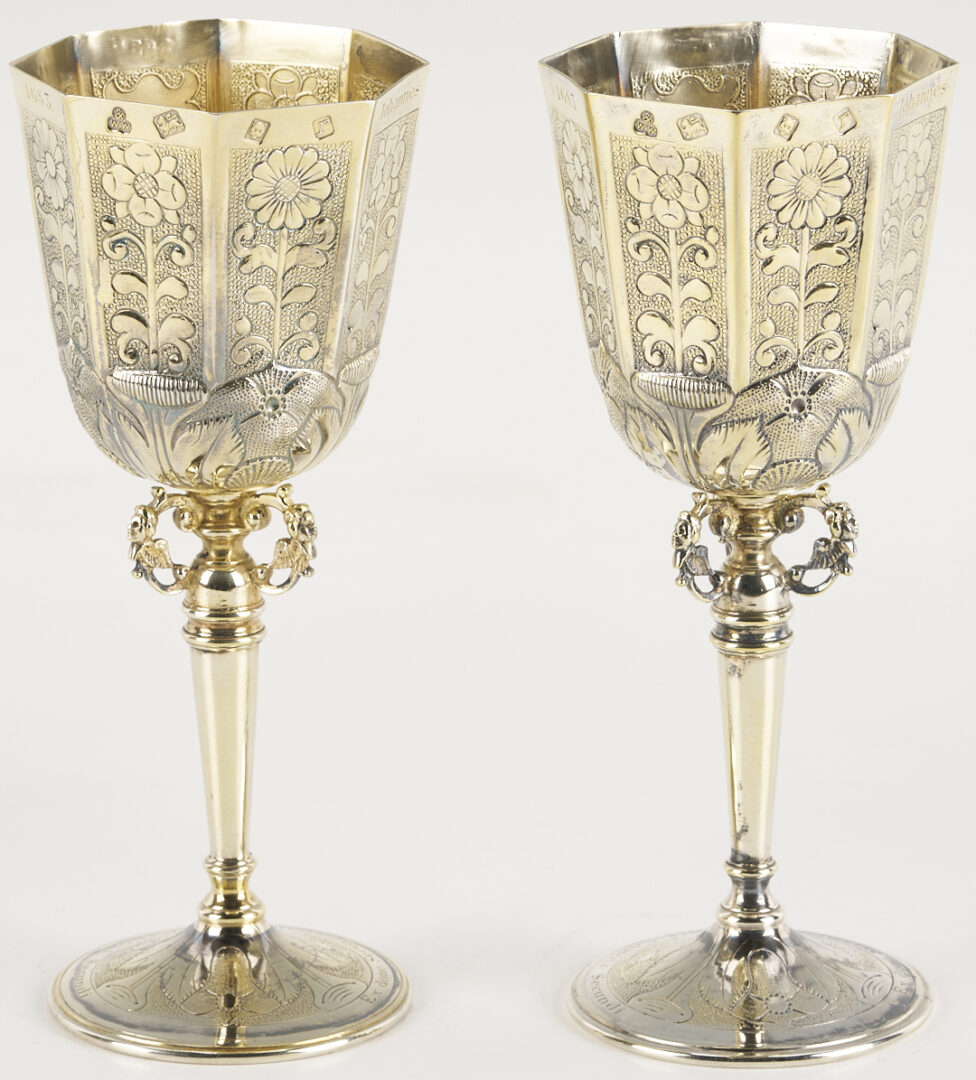 Lot 303: 2 Sterling Goblets, 17th C. Copleston Cup Replicas