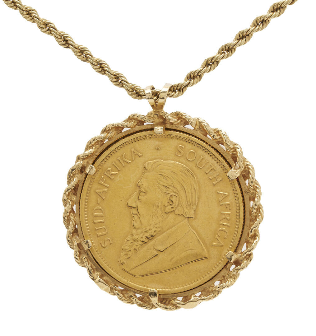 Lot 304: Krugerrand Pendant Coin with 14K Gold Necklace