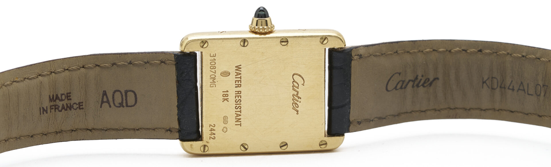 Lot 312: Ladies’ Cartier 18K Tank Watch