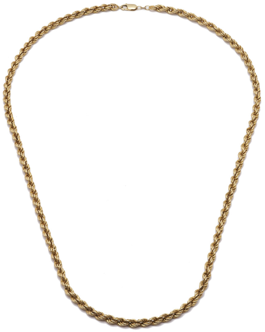 Lot 317: 14K Gold Rope Necklace