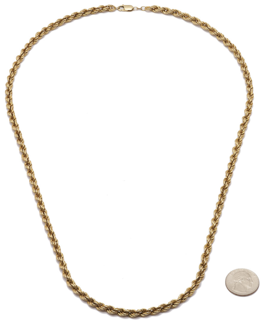 Lot 317: 14K Gold Rope Necklace