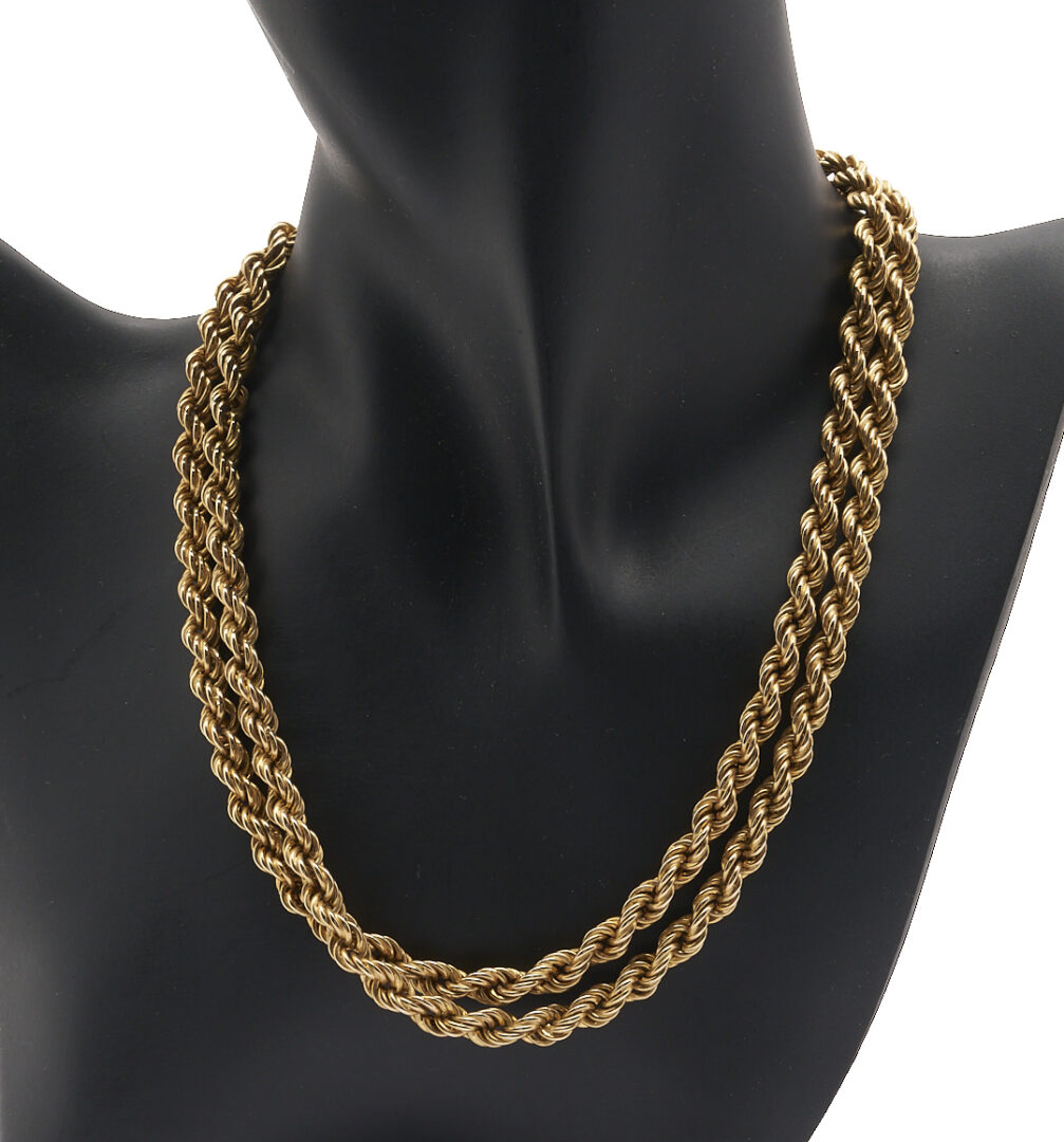 Lot 317: 14K Gold Rope Necklace