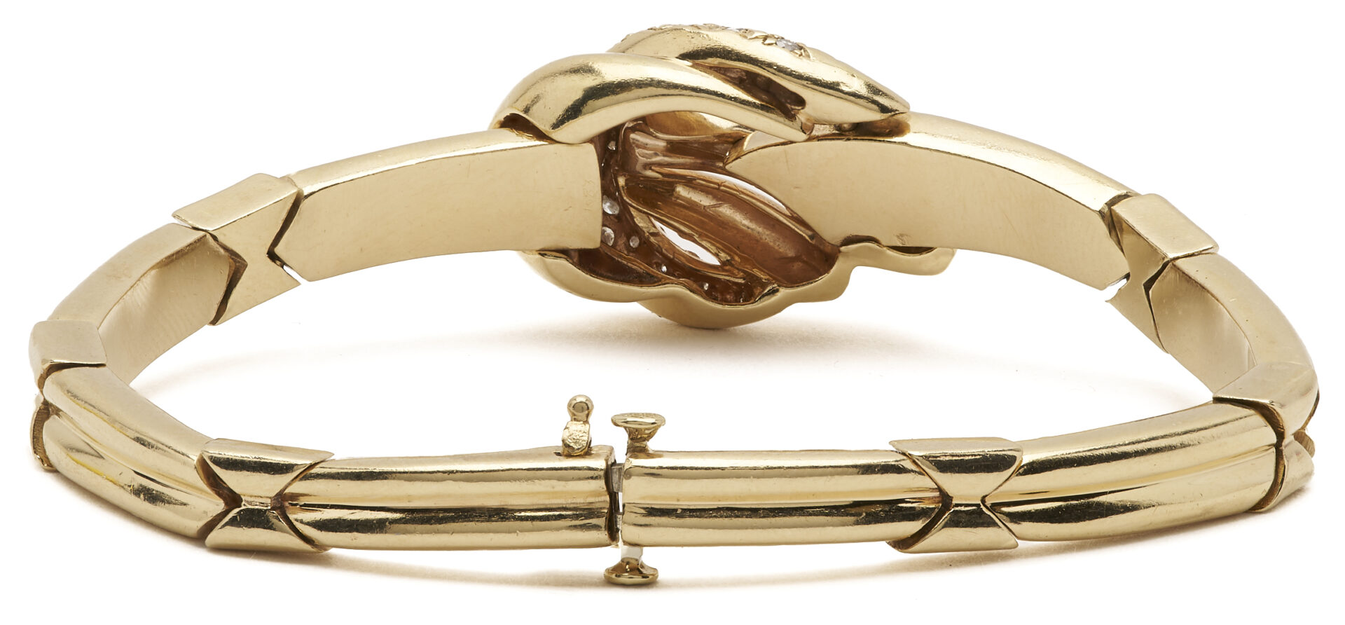 Lot 321: 14K Gold & Diamond Knot Bracelet