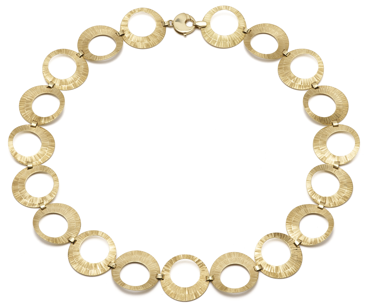 Lot 322: 14K Italian Gold Circle Necklace
