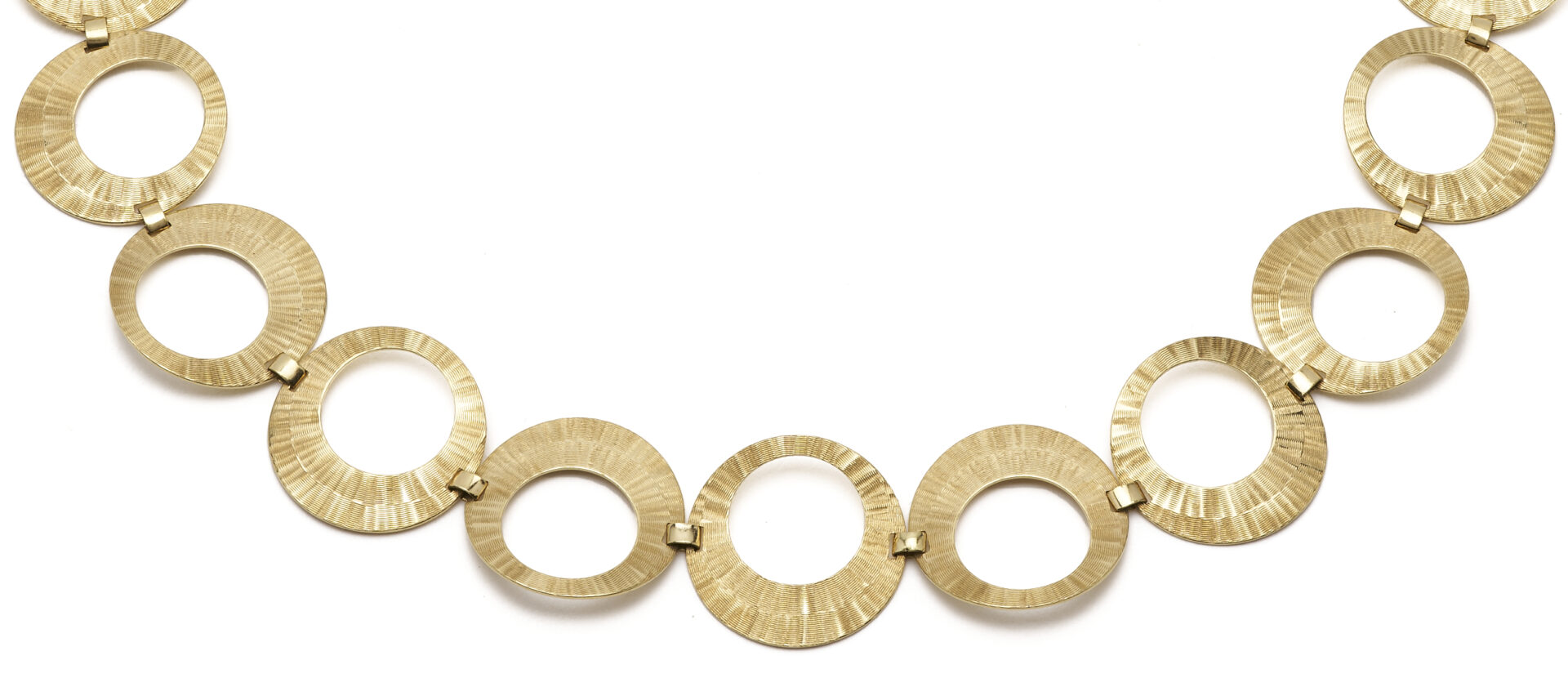 Lot 322: 14K Italian Gold Circle Necklace