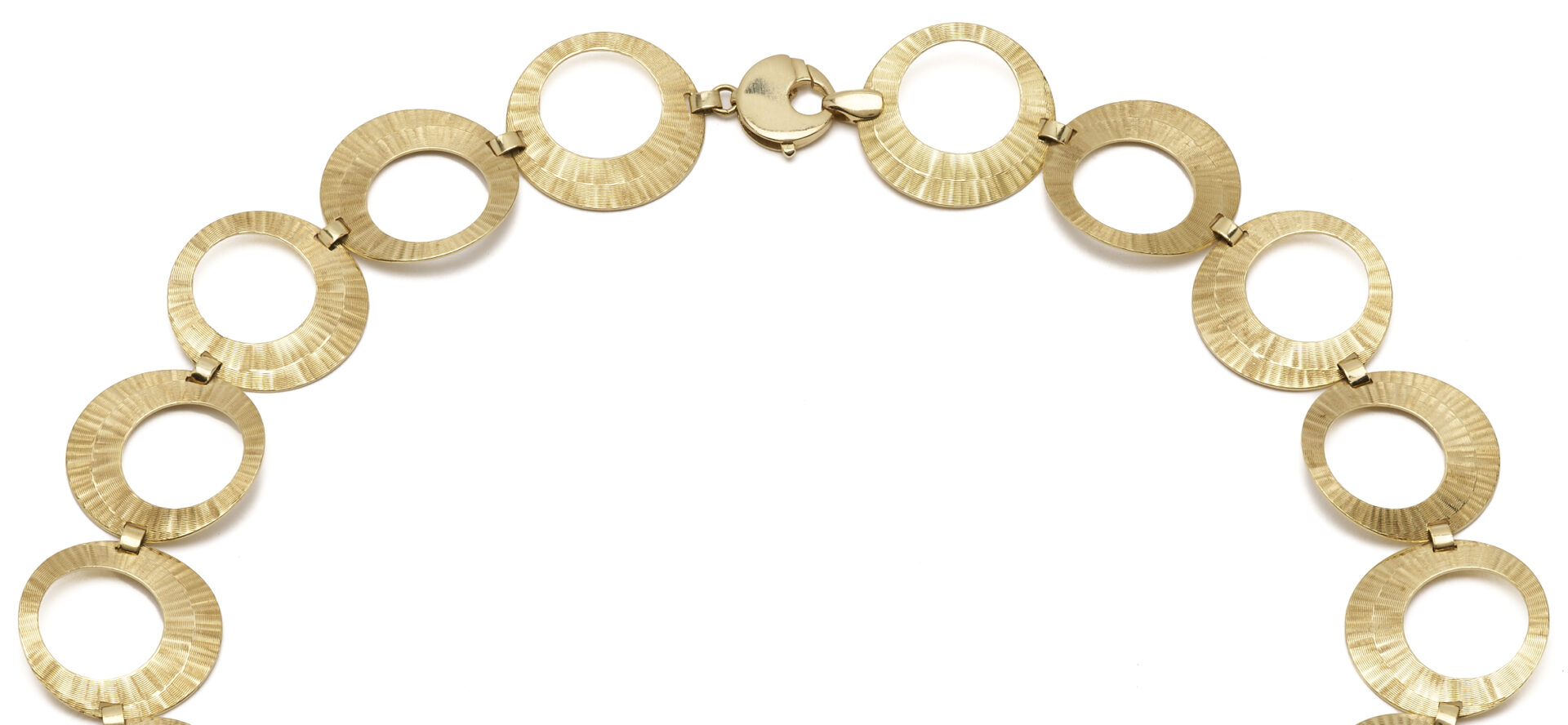 Lot 322: 14K Italian Gold Circle Necklace