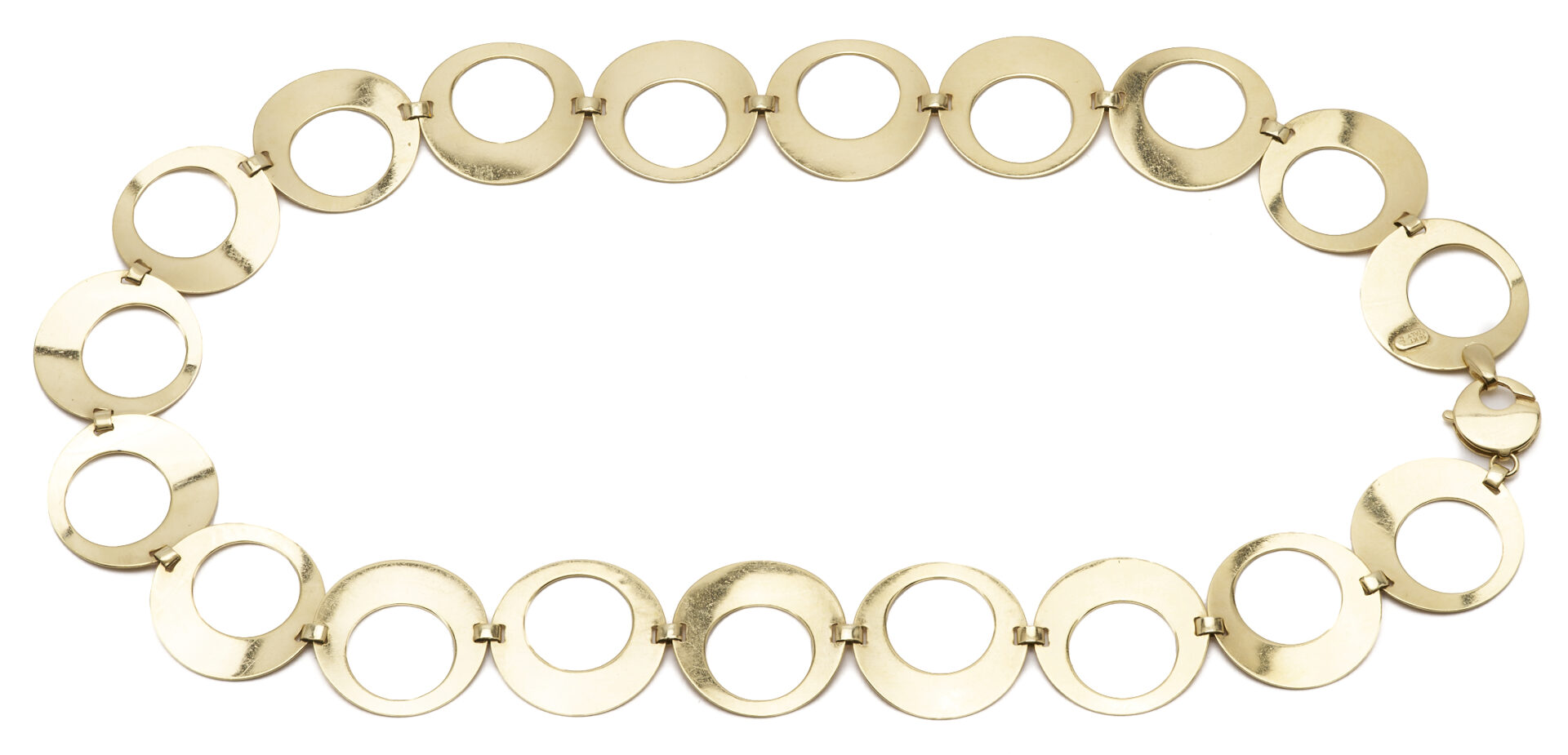 Lot 322: 14K Italian Gold Circle Necklace