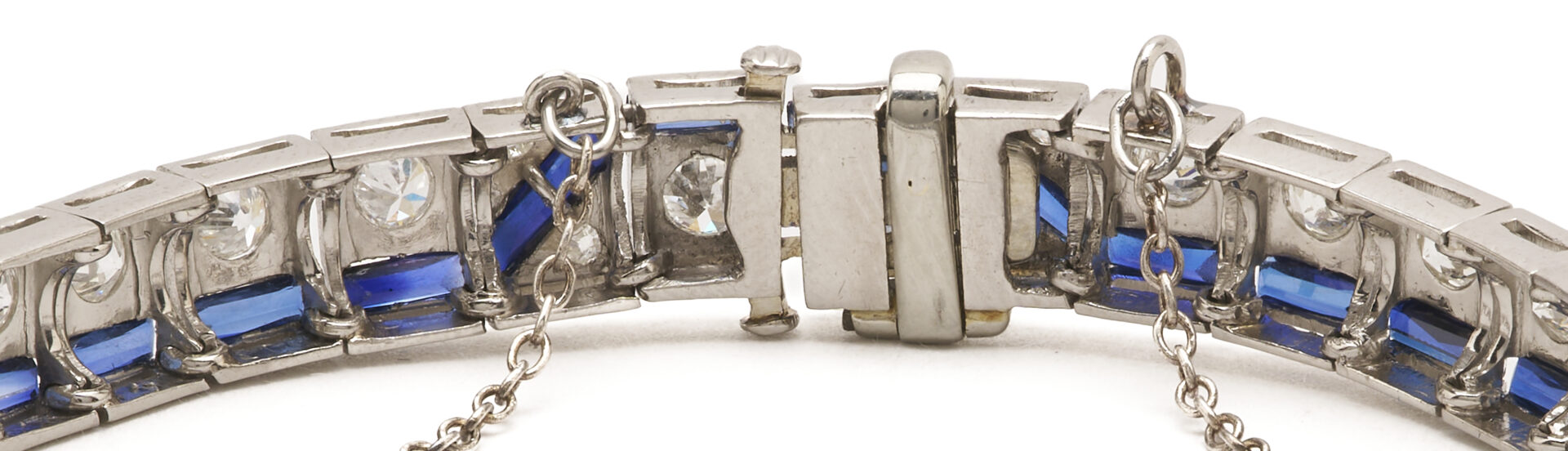 Lot 323: Platinum, Diamond, & Sapphire Art Deco Bracelet