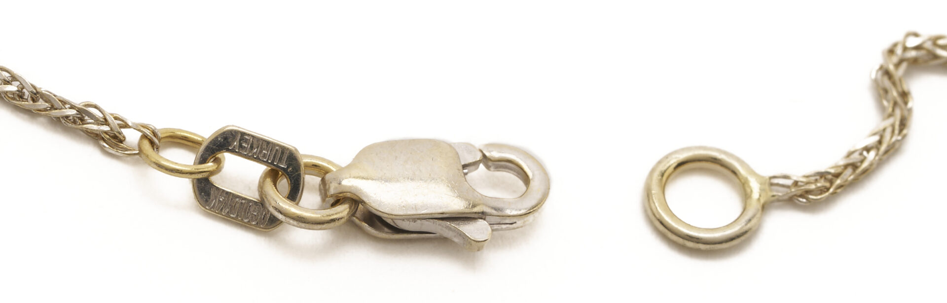 Lot 324: 14K Gold Wheat Chain & Diamond Cross