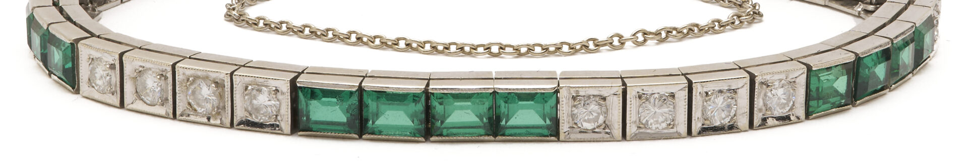 Lot 325: 14K Gold, Diamond, & Glass Bracelet