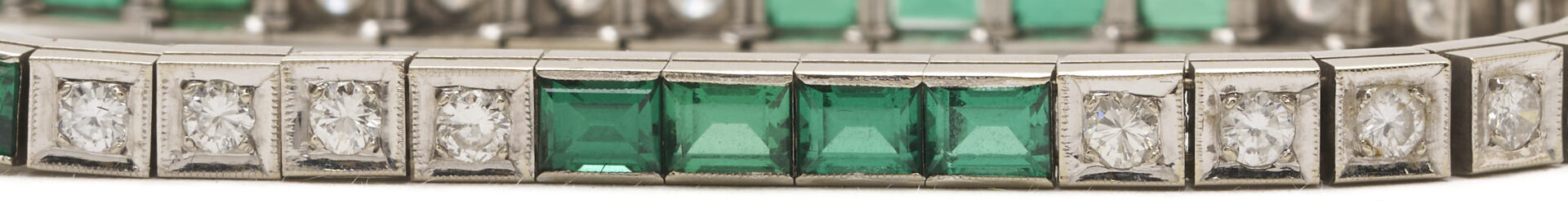 Lot 325: 14K Gold, Diamond, & Glass Bracelet