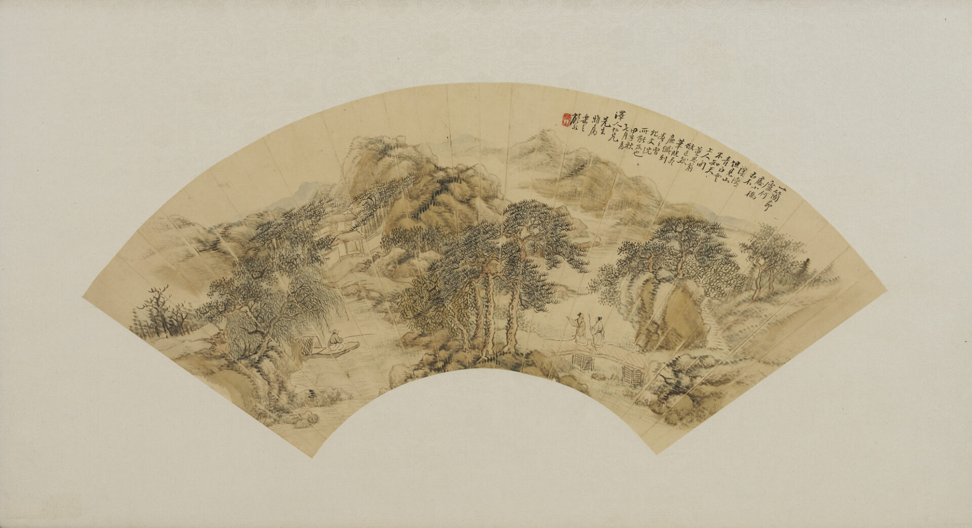 Lot 32: Chinese Qing Fan Painting