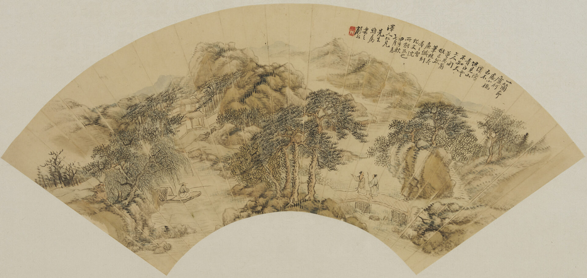 Lot 32: Chinese Qing Fan Painting
