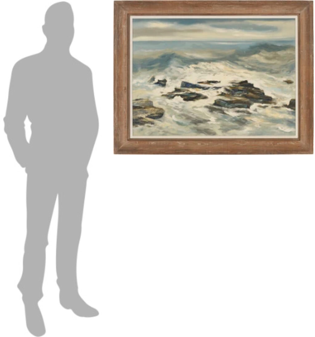 Lot 333: Large C. Kermit Ewing O/C Seascape Painting, 1964