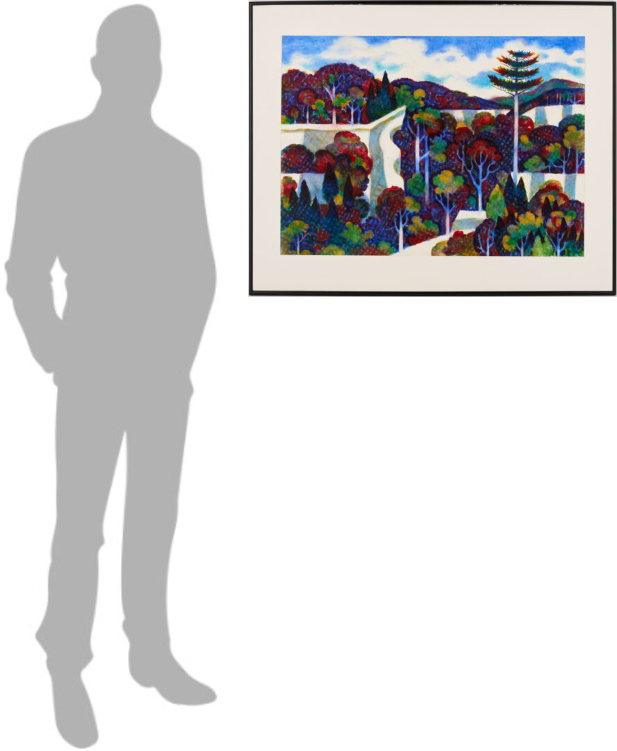 Lot 334: John Richardson Tennessee Fall Landscape W/C Painting, Cumberland Plateau