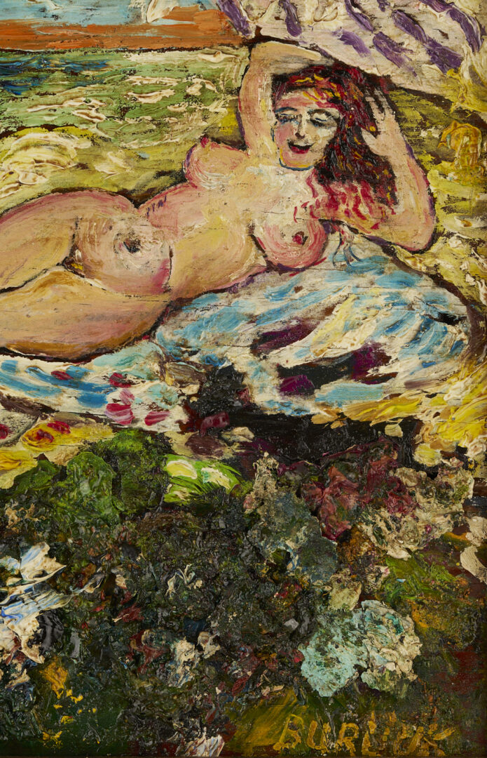 Lot 335: 2 David Burliuk Oil Paintings, Nudes by the Sea Incl. Florida